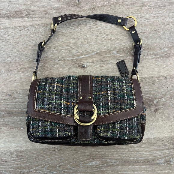 Coach Green and Brown Shoulder Bag - Picture 1 of 6